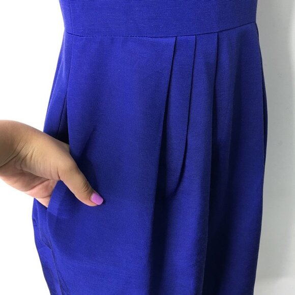 Shoshanna Royal Blue Open Flare Dress Size 4 - Picture 12 of 15